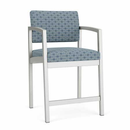 LESRO Lenox Steel Hip Chair Metal Frame, Silver, RS Rain Song Upholstery LS1161